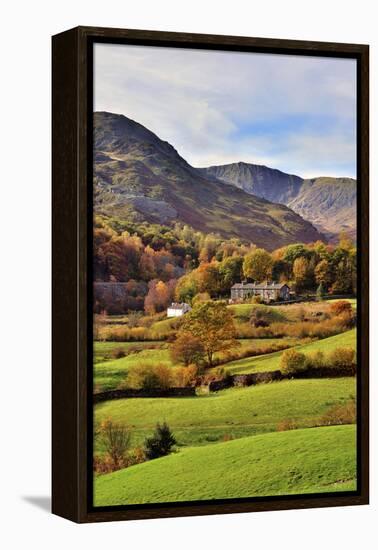 An autumn view of the scenic Langdale Valley, Lake District National Park, Cumbria, England, United-Peter Watson-Framed Premier Image Canvas