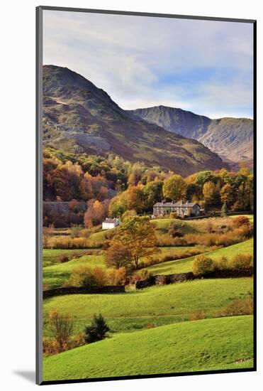 An autumn view of the scenic Langdale Valley, Lake District National Park, Cumbria, England, United-Peter Watson-Mounted Photographic Print