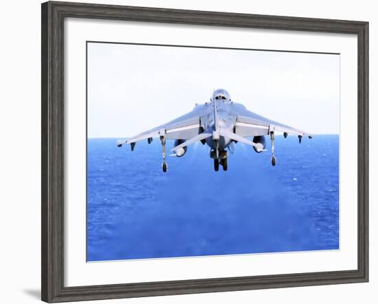 An AV-8B Harrier Jet Launches Off the Flight Deck of USS Peleliu-Stocktrek Images-Framed Photographic Print