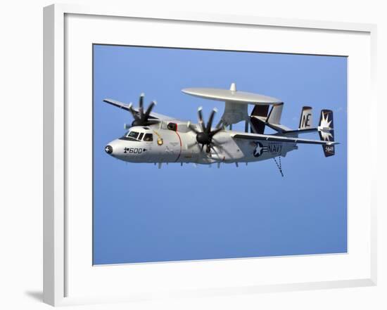 An E-2C Hawkeye in Flight Over the Arabian Sea-Stocktrek Images-Framed Photographic Print