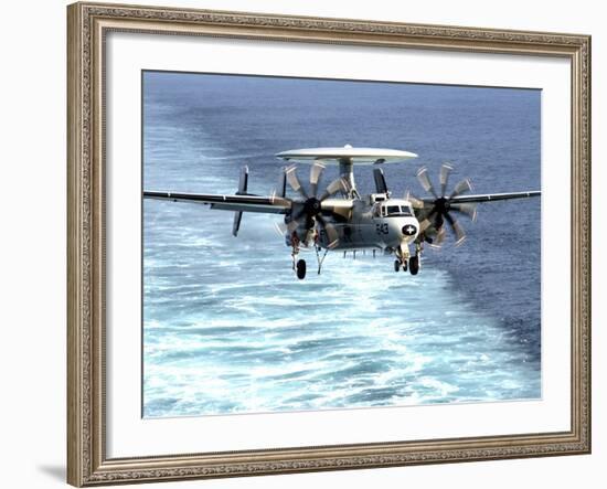 An E-2C Hawkeye Prepares For An Arrested Landing-Stocktrek Images-Framed Photographic Print