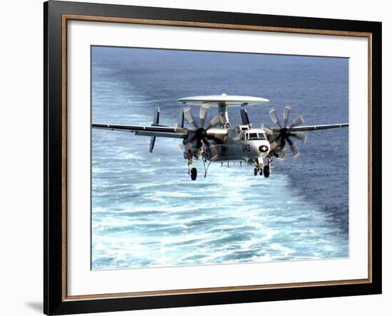 An E-2C Hawkeye Prepares For An Arrested Landing-Stocktrek Images-Framed Photographic Print