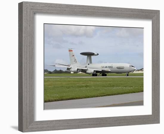 An E-3 AWACS Comes Into Land at Kadena Air Base, Okinawa, Japan-Stocktrek Images-Framed Photographic Print