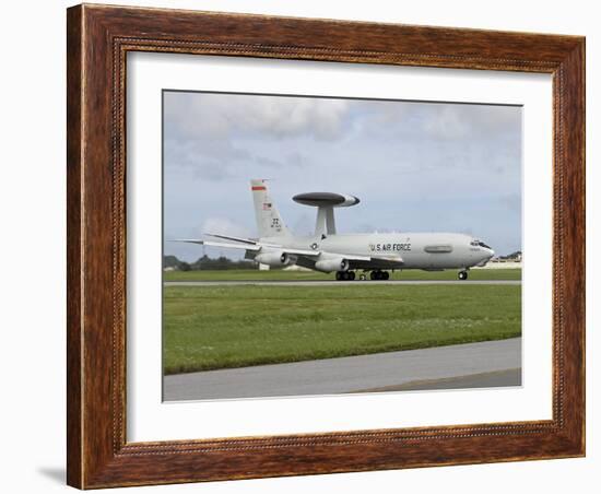 An E-3 AWACS Comes Into Land at Kadena Air Base, Okinawa, Japan-Stocktrek Images-Framed Photographic Print