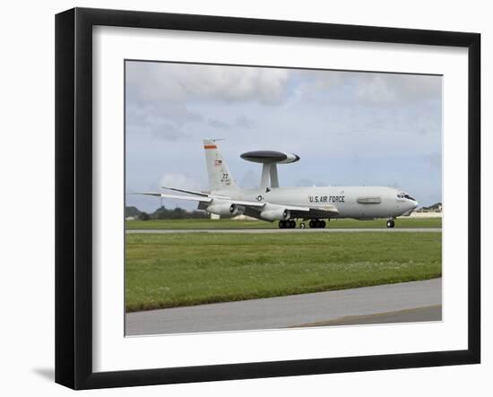 An E-3 AWACS Comes Into Land at Kadena Air Base, Okinawa, Japan-Stocktrek Images-Framed Photographic Print