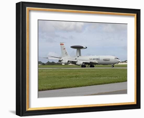 An E-3 AWACS Comes Into Land at Kadena Air Base, Okinawa, Japan-Stocktrek Images-Framed Photographic Print