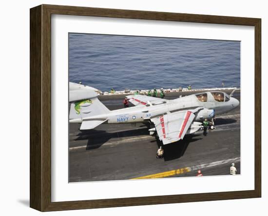 An EA-6B Prowler Is Ready to Go from the Flight Deck of USS Harry S. Truman-Stocktrek Images-Framed Photographic Print