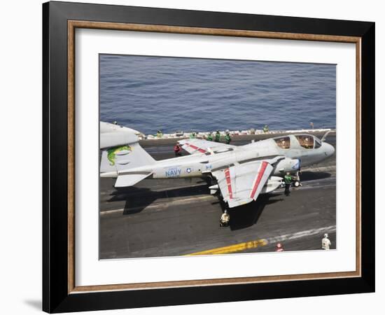 An EA-6B Prowler Is Ready to Go from the Flight Deck of USS Harry S. Truman-Stocktrek Images-Framed Photographic Print