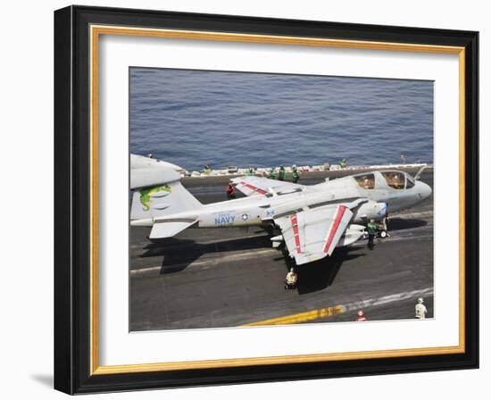 An EA-6B Prowler Is Ready to Go from the Flight Deck of USS Harry S. Truman-Stocktrek Images-Framed Photographic Print