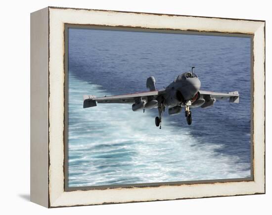 An EA-6B Prowler Lands Aboard the Aircraft Carrier USS John C. Stennis-Stocktrek Images-Framed Premier Image Canvas