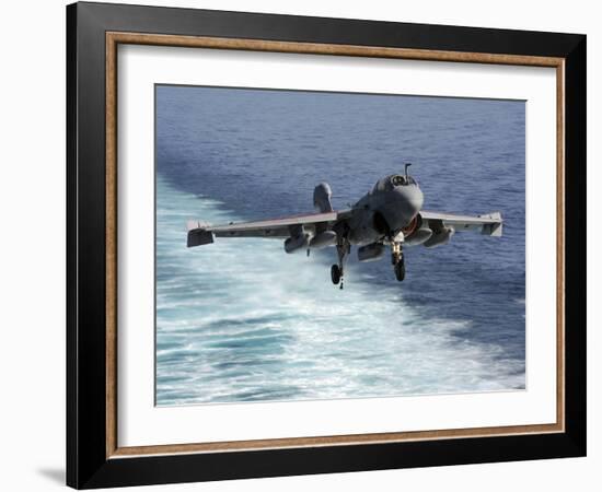 An EA-6B Prowler Lands Aboard the Aircraft Carrier USS John C. Stennis-Stocktrek Images-Framed Photographic Print