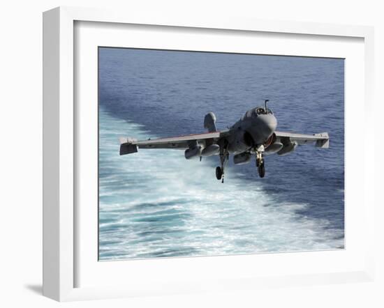 An EA-6B Prowler Lands Aboard the Aircraft Carrier USS John C. Stennis-Stocktrek Images-Framed Photographic Print