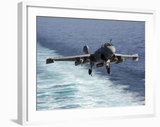 An EA-6B Prowler Lands Aboard the Aircraft Carrier USS John C. Stennis-Stocktrek Images-Framed Photographic Print