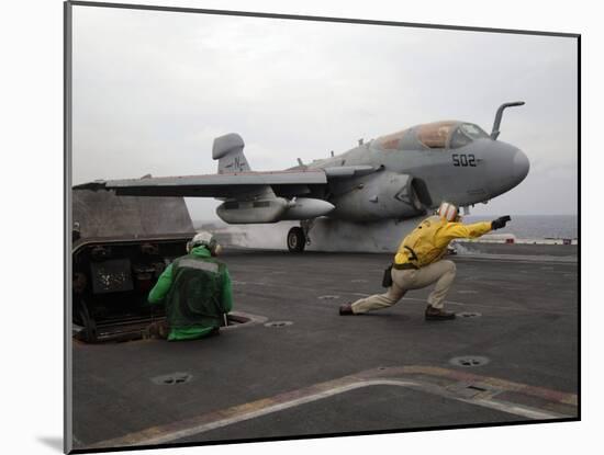 An EA-6B Prowler Launches Off the Flight Deck of USS Kitty Hawk-Stocktrek Images-Mounted Photographic Print