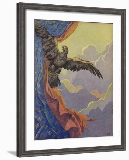 An Eagle Soaring into the Sky-null-Framed Giclee Print