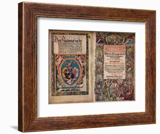 'An Early Autograph Album: A Hauspostill from the works of Martin Luther', c1550-Unknown-Framed Giclee Print