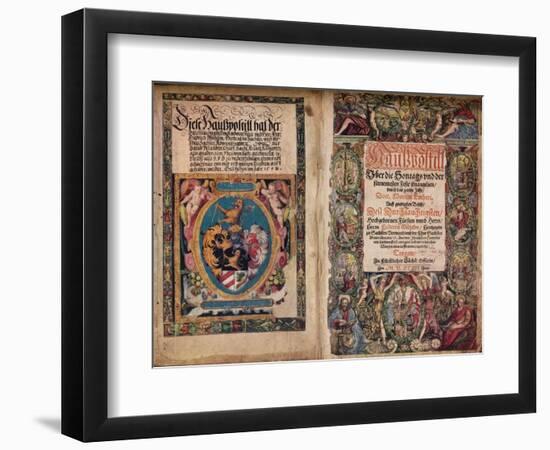 'An Early Autograph Album: A Hauspostill from the works of Martin Luther', c1550-Unknown-Framed Giclee Print