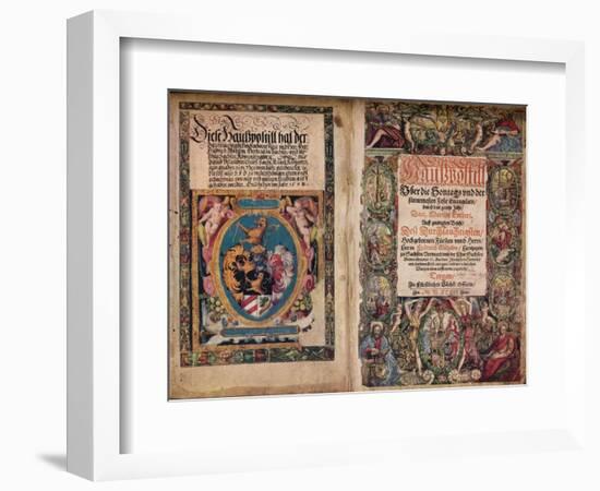 'An Early Autograph Album: A Hauspostill from the works of Martin Luther', c1550-Unknown-Framed Giclee Print
