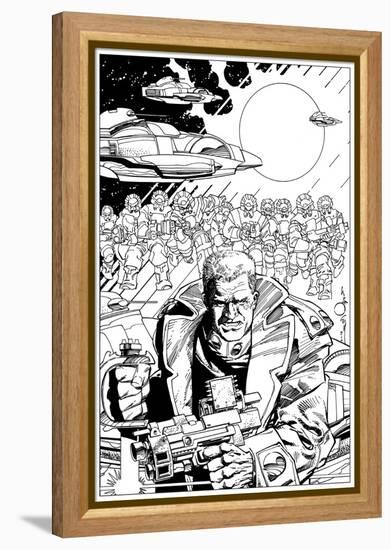 An Early Slammers Promotional Drawing for Malibu Comics - Inks-Walter Simonson-Framed Stretched Canvas