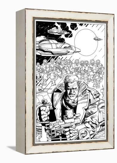 An Early Slammers Promotional Drawing for Malibu Comics - Inks-Walter Simonson-Framed Stretched Canvas