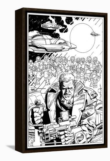 An Early Slammers Promotional Drawing for Malibu Comics - Inks-Walter Simonson-Framed Stretched Canvas