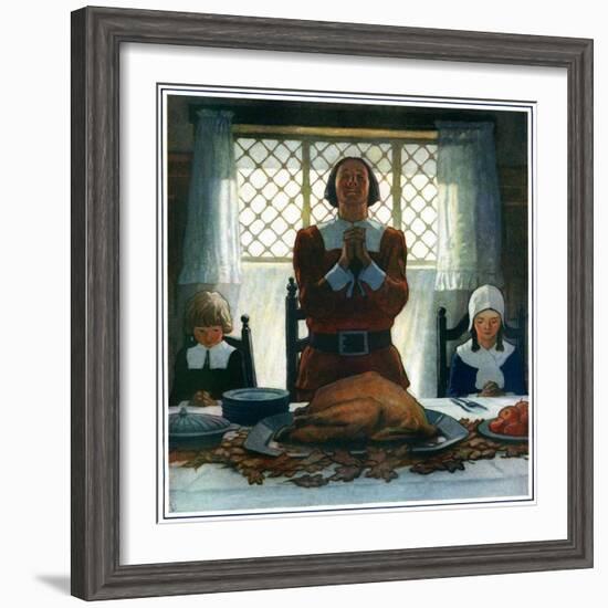 "An Early Thanksgiving,"November 1, 1926-Newell Convers Wyeth-Framed Giclee Print