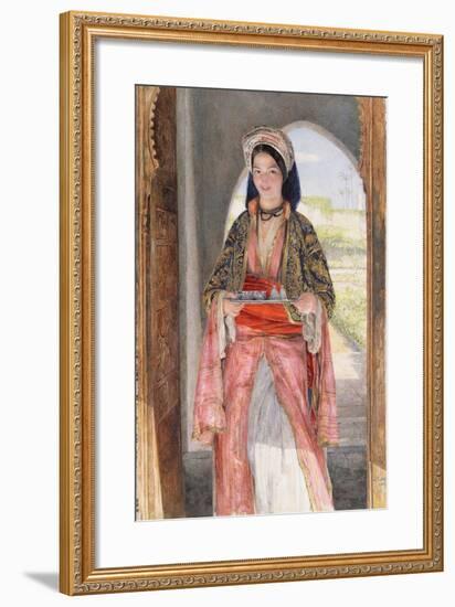 An Eastern Girl Carrying a Tray, 1859-John Frederick Lewis-Framed Giclee Print