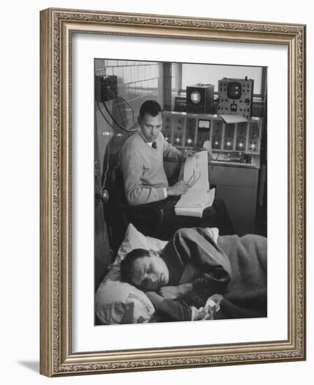 An Eeg Machine Recording Eye Movements, Heart Beat, and Muscular Reflexes During Sleep-Robert W^ Kelley-Framed Photographic Print