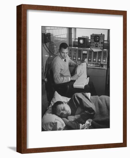 An Eeg Machine Recording Eye Movements, Heart Beat, and Muscular Reflexes During Sleep-Robert W^ Kelley-Framed Photographic Print