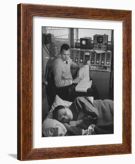 An Eeg Machine Recording Eye Movements, Heart Beat, and Muscular Reflexes During Sleep-Robert W^ Kelley-Framed Photographic Print