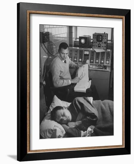 An Eeg Machine Recording Eye Movements, Heart Beat, and Muscular Reflexes During Sleep-Robert W^ Kelley-Framed Photographic Print