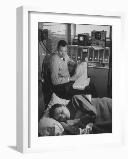 An Eeg Machine Recording Eye Movements, Heart Beat, and Muscular Reflexes During Sleep-Robert W^ Kelley-Framed Photographic Print