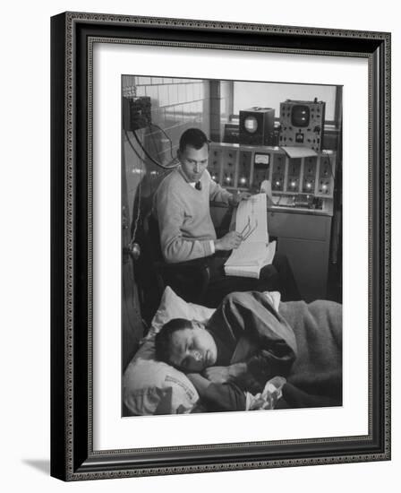 An Eeg Machine Recording Eye Movements, Heart Beat, and Muscular Reflexes During Sleep-Robert W^ Kelley-Framed Photographic Print