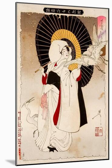 An Egret Girl, Thirty-Six Transformations-Yoshitoshi Tsukioka-Mounted Giclee Print