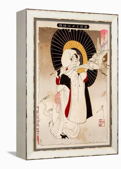 An Egret Girl, Thirty-Six Transformations-Yoshitoshi Tsukioka-Framed Premier Image Canvas