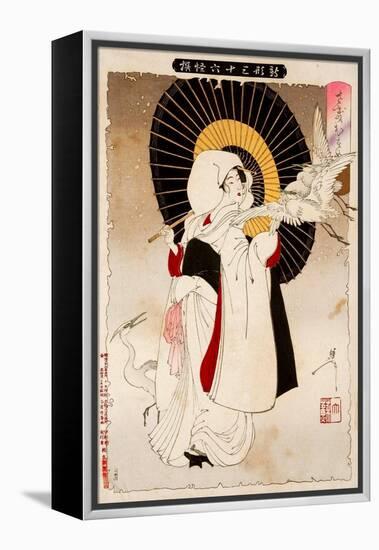 An Egret Girl, Thirty-Six Transformations-Yoshitoshi Tsukioka-Framed Premier Image Canvas