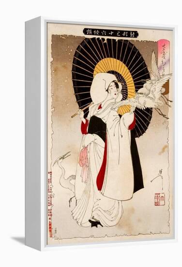 An Egret Girl, Thirty-Six Transformations-Yoshitoshi Tsukioka-Framed Premier Image Canvas