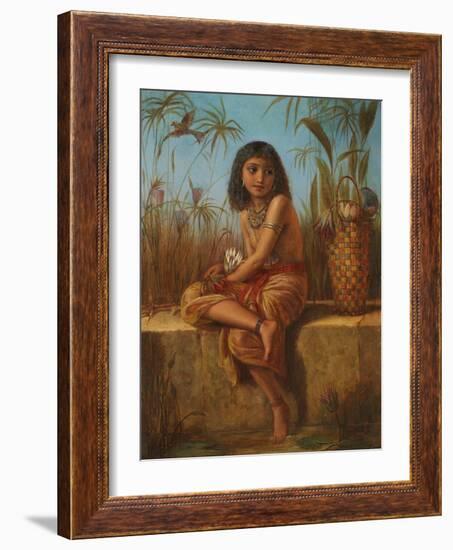 An Egyptian Flower Girl-Frederick Goodall-Framed Giclee Print