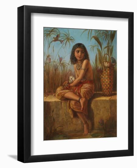 An Egyptian Flower Girl-Frederick Goodall-Framed Giclee Print