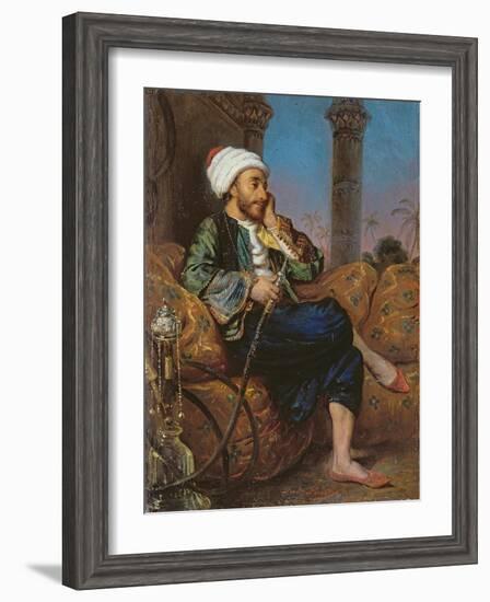 An Egyptian Man Smoking a Hookah-Louis Leopold Boilly-Framed Giclee Print