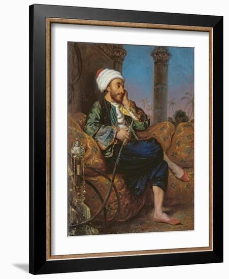 An Egyptian Man Smoking a Hookah-Louis Leopold Boilly-Framed Giclee Print