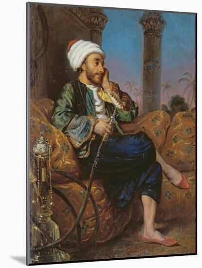 An Egyptian Man Smoking a Hookah-Louis Leopold Boilly-Mounted Giclee Print