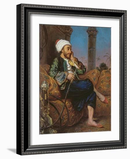 An Egyptian Man Smoking a Hookah-Louis Leopold Boilly-Framed Giclee Print