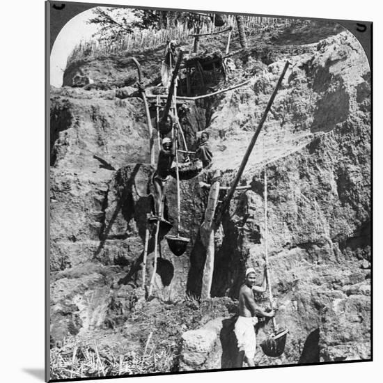 An Egyptian 'Shaduf' Lifting the Nile Waters to the Thirsty Fields, Egypt, 1905-Underwood & Underwood-Mounted Photographic Print