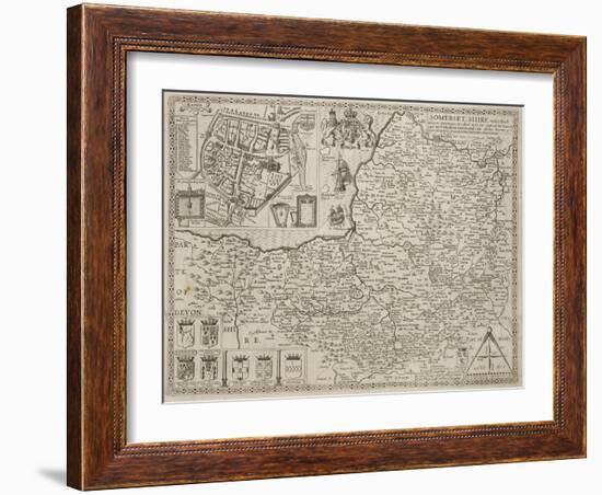 An Eighteenth-century Map Of Somersetshire-J. Speed-Framed Giclee Print