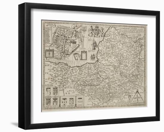 An Eighteenth-century Map Of Somersetshire-J. Speed-Framed Giclee Print