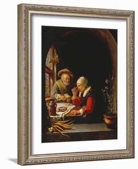 An Elderly Couple Eating-Frans Van Mieris-Framed Giclee Print