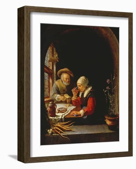 An Elderly Couple Eating-Frans Van Mieris-Framed Giclee Print