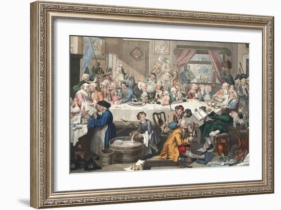 An Election Entertainment, Illustration from 'Hogarth Restored: the Whole Works of the Celebrated…-William Hogarth-Framed Giclee Print