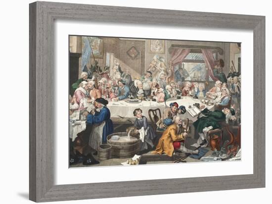 An Election Entertainment, Illustration from 'Hogarth Restored: the Whole Works of the Celebrated…-William Hogarth-Framed Giclee Print